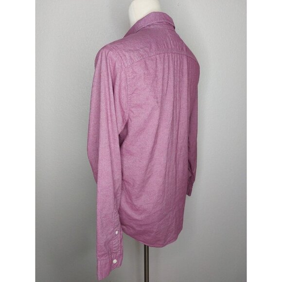 Hollister Mens Large Button Up Shirt Epic Flex Stretch LS Classic Fit Mauve Pink - Picture 4 of 14